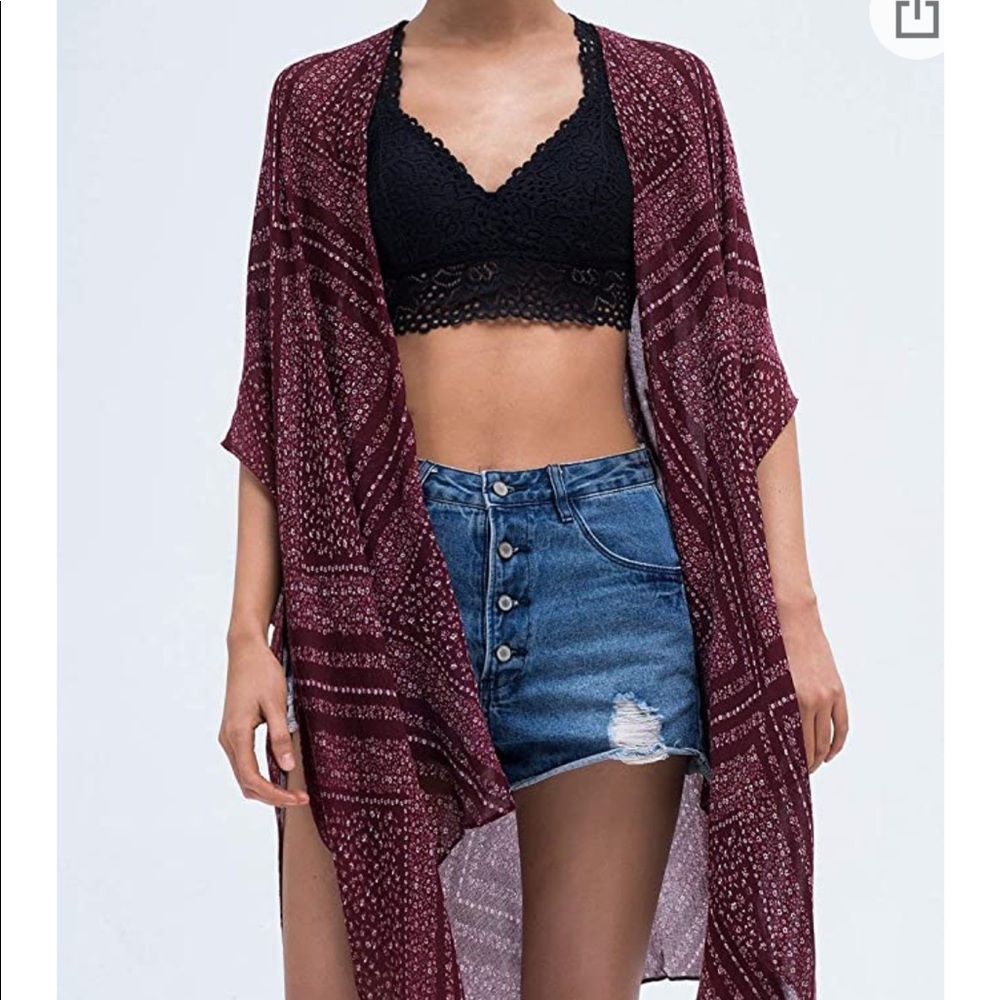 Beach cover-up kimono